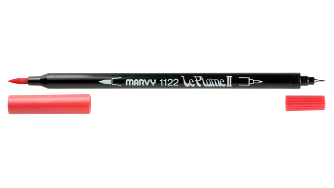 Marvy Color In Markers- Brush Tip- Neon Set of 4 (4400B-4F)